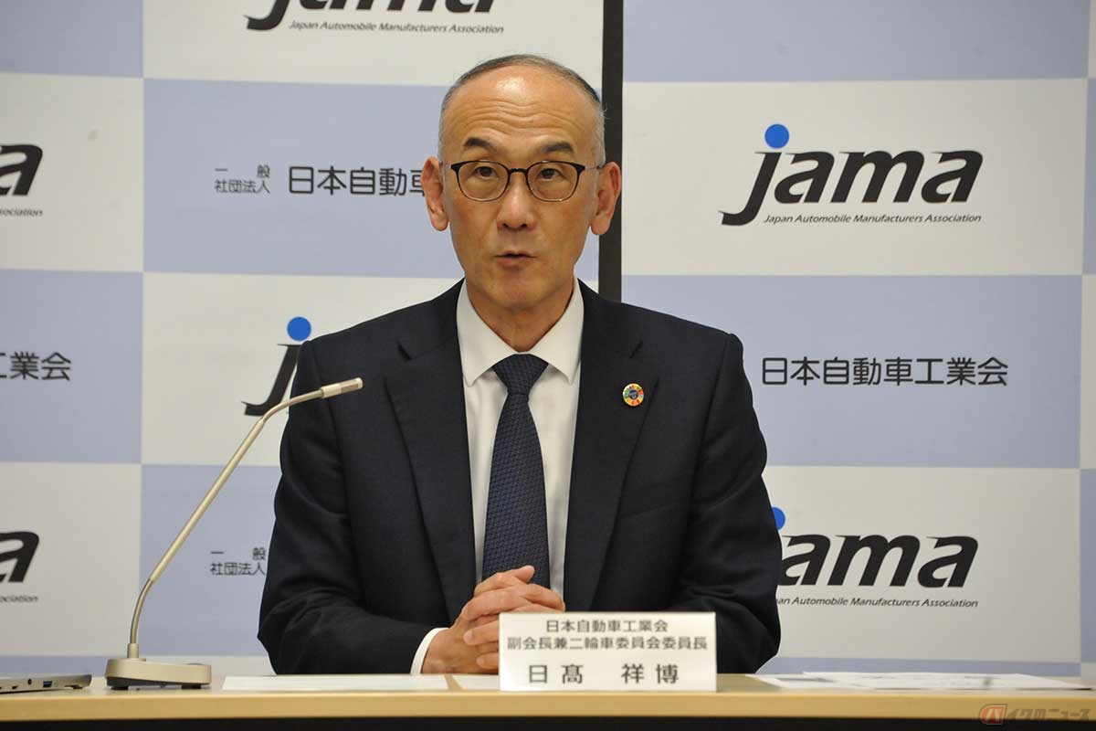 日本自動車工業会・日髙祥博副会長も「“不都合な真実”と隠せる時代ではない」と話すが――（撮影＝中島みなみ）