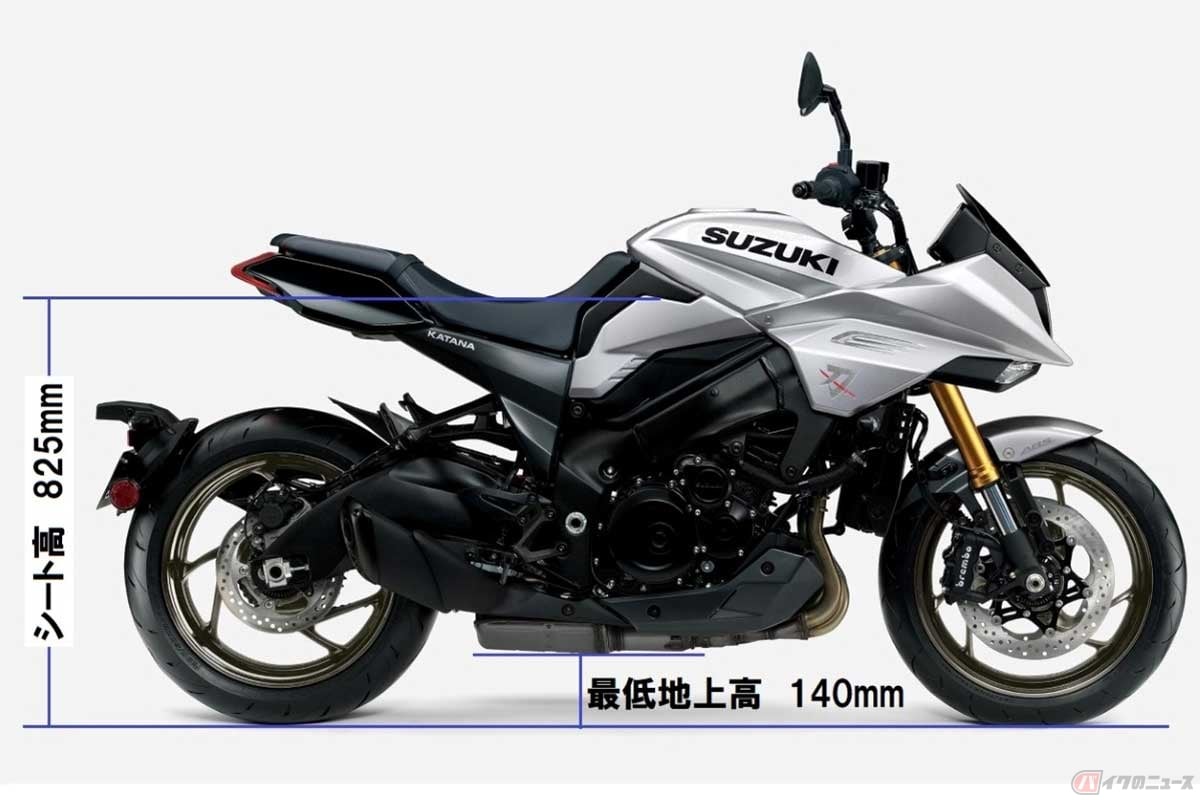 スズキ「KATANA」 最低地上高:140mm/シート高:825mm