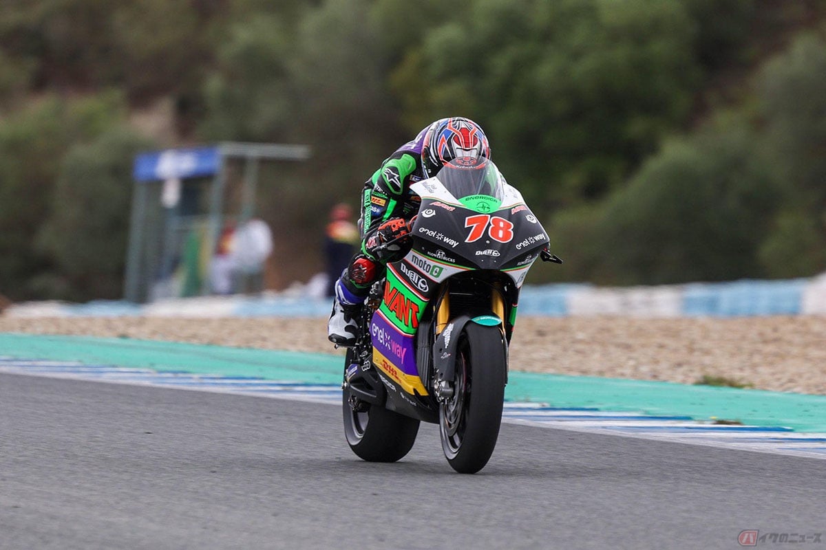2回目のMotoEオフィシャルテストに参加する大久保光選手