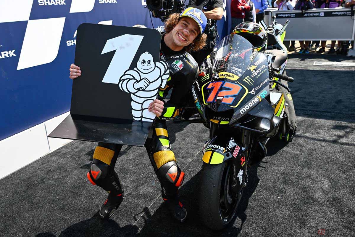MotoGP第5戦フランスGP決勝レースで優勝したマルコ・ベゼッチ選手(ムーニーVR46レーシング・チーム)