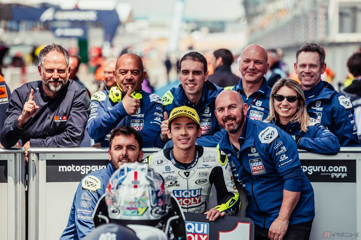 MotoGP第5戦フランスGPのMoto3クラスで2位ゴールした佐々木歩夢選手。自身としても待望の表彰台だったに違いない