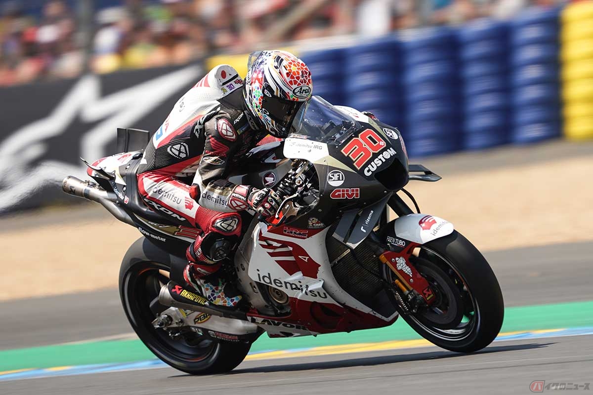 2023MotoGP第5戦フランスGPを走る中上貴晶選手(#30/LCR Honda IDEMITSU)