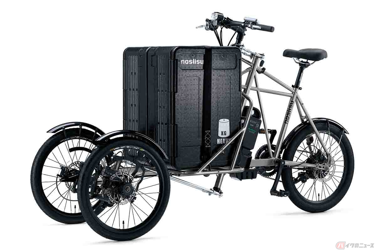 カワサキの電動3輪モデル「noslisu cargo(ノスリス・カーゴ)」(積載したイメージ)