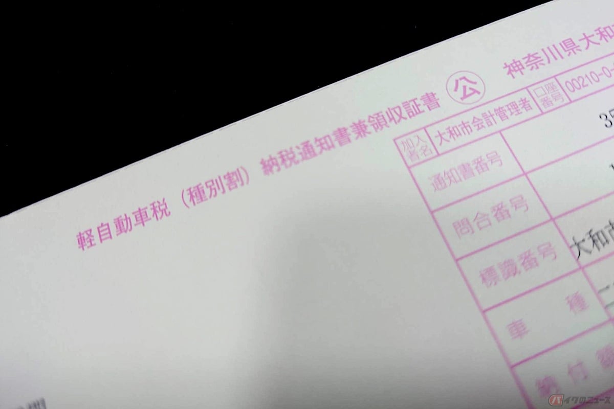 年間2400円の軽自動車税がかかる原付二種