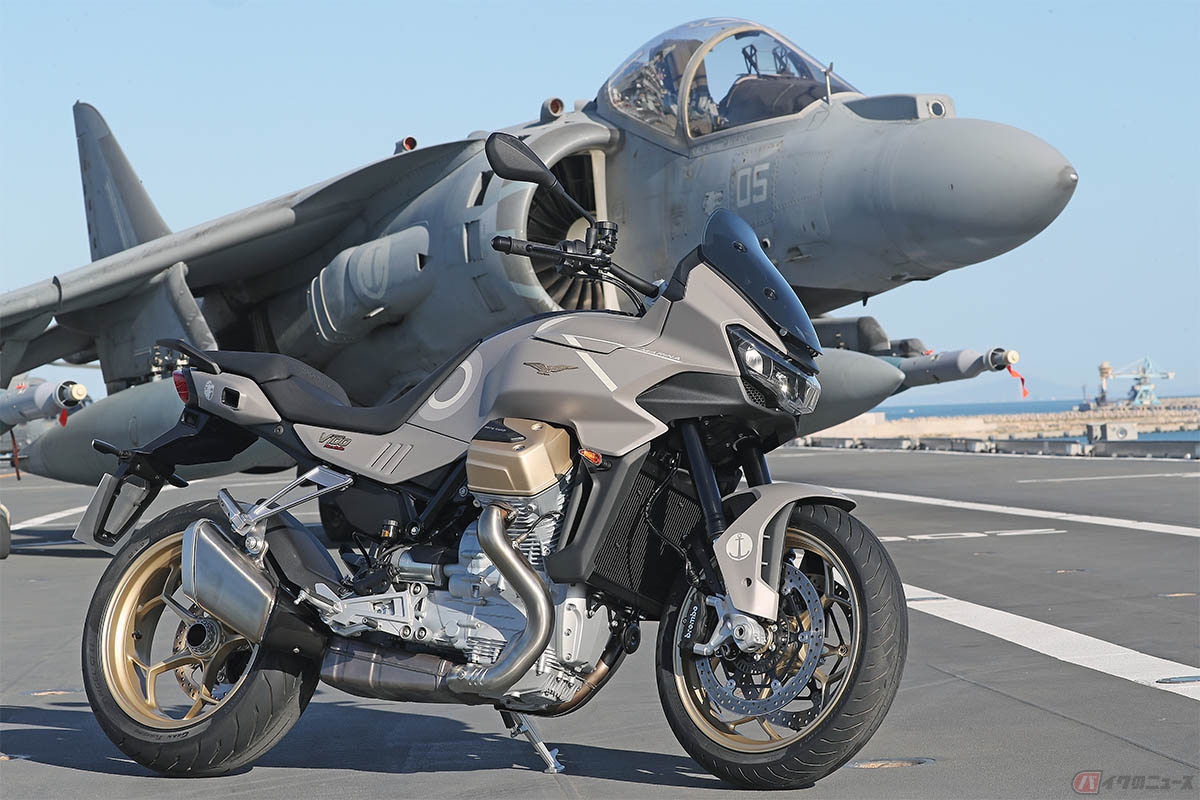 F-35B戦闘機をモチーフとした1913台のシリアルナンバー付き特別限定モデルモト・グッツィ「V100 Mandello Aviazione Navale」