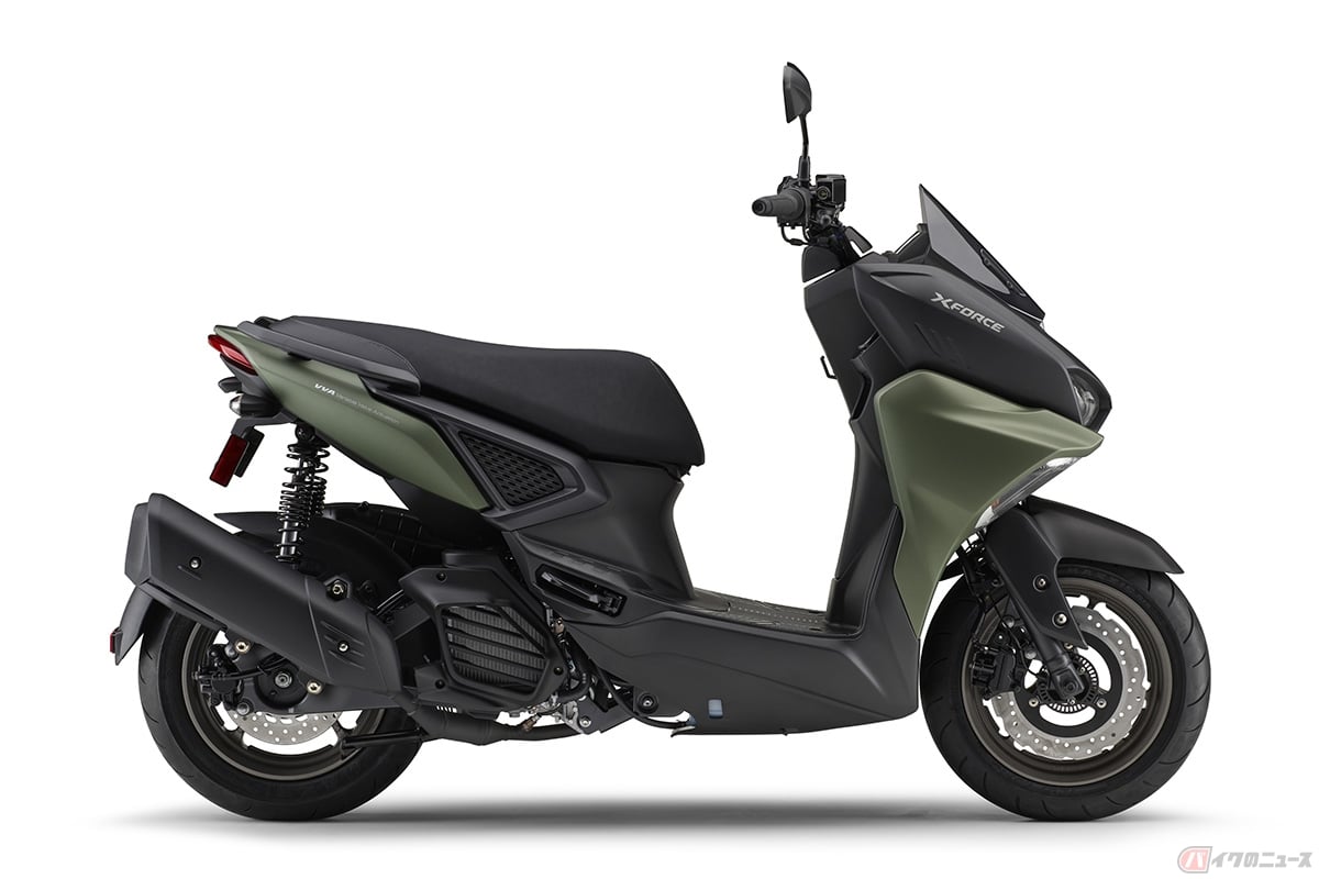 ヤマハ新型「X FORCE ABS」マットダークグレーイッシュリーフグリーンメタリック2(マットグリーン)