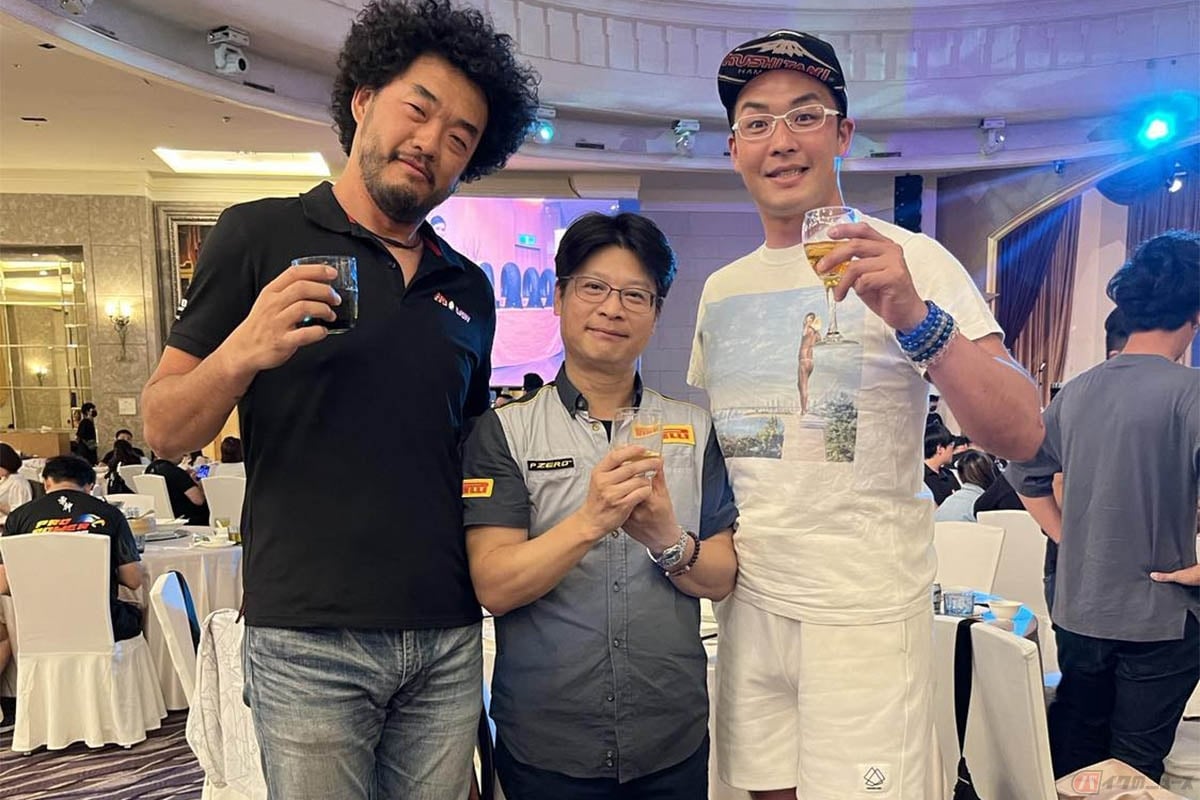 ピレリのパーティーに参加する濱原颯道選手