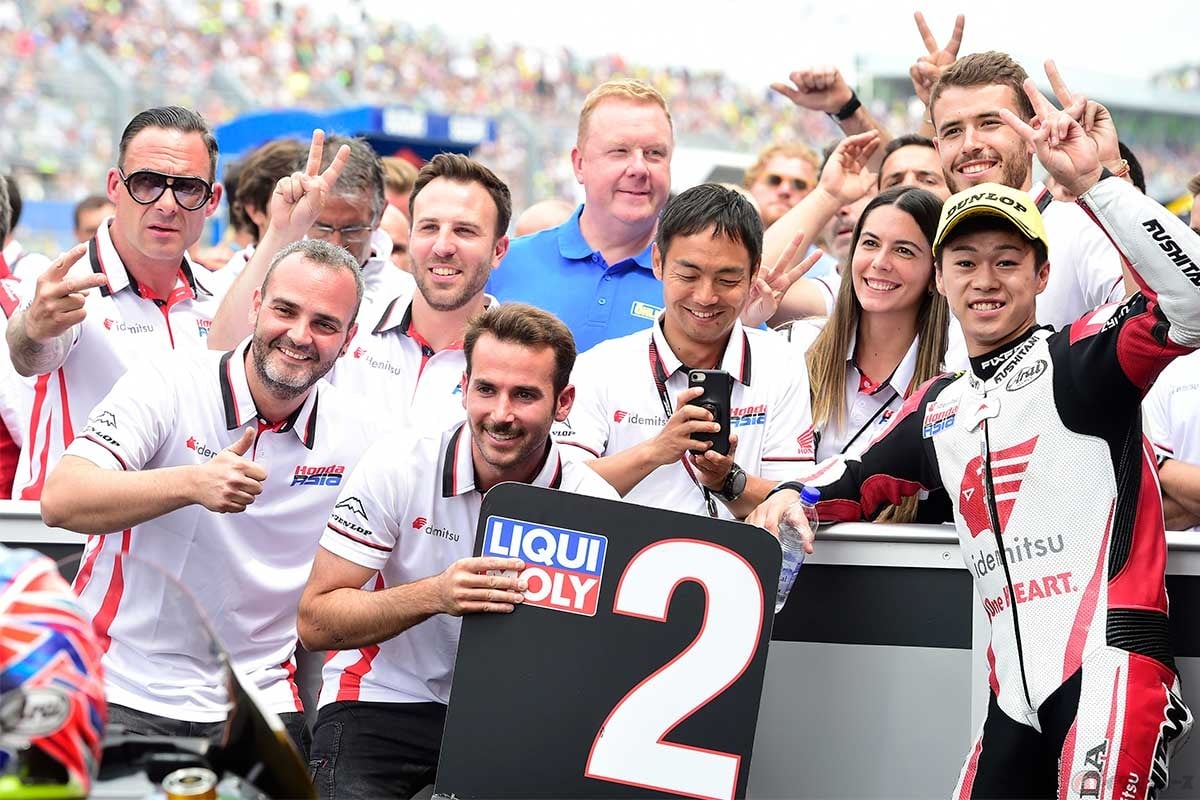 2022年シーズンのMoto2クラスに参戦する唯一の日本人ライダー、小椋藍選手(#79/イデミツ・ホンダ・チームアジア)。オランダGP決勝で2位表彰台を獲得