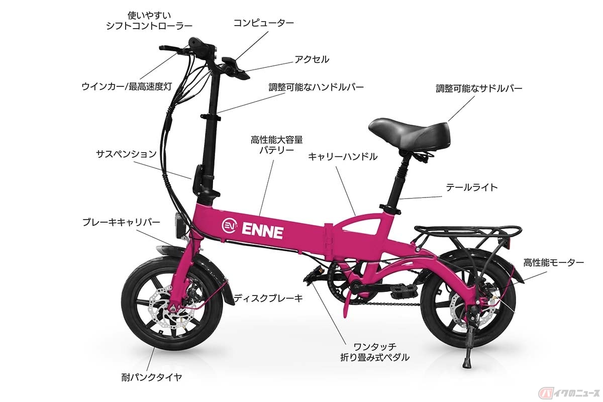 自転車タイプの特定小型原動機付自転車(特定原付)ENNE「T250」