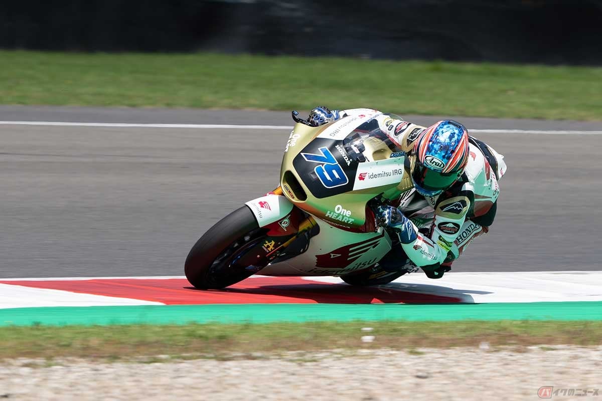 MotoGP第6戦イタリアGPのMoto2クラスを走る小椋藍選手(#79/Idemitsu Honda Team Asia)