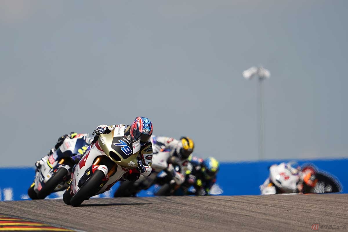 【MotoGP第7戦ドイツGP】Moto2クラスを走る小椋藍選手(#79/Idemitsu Honda Team Asia)。決勝レースを14位で終えた