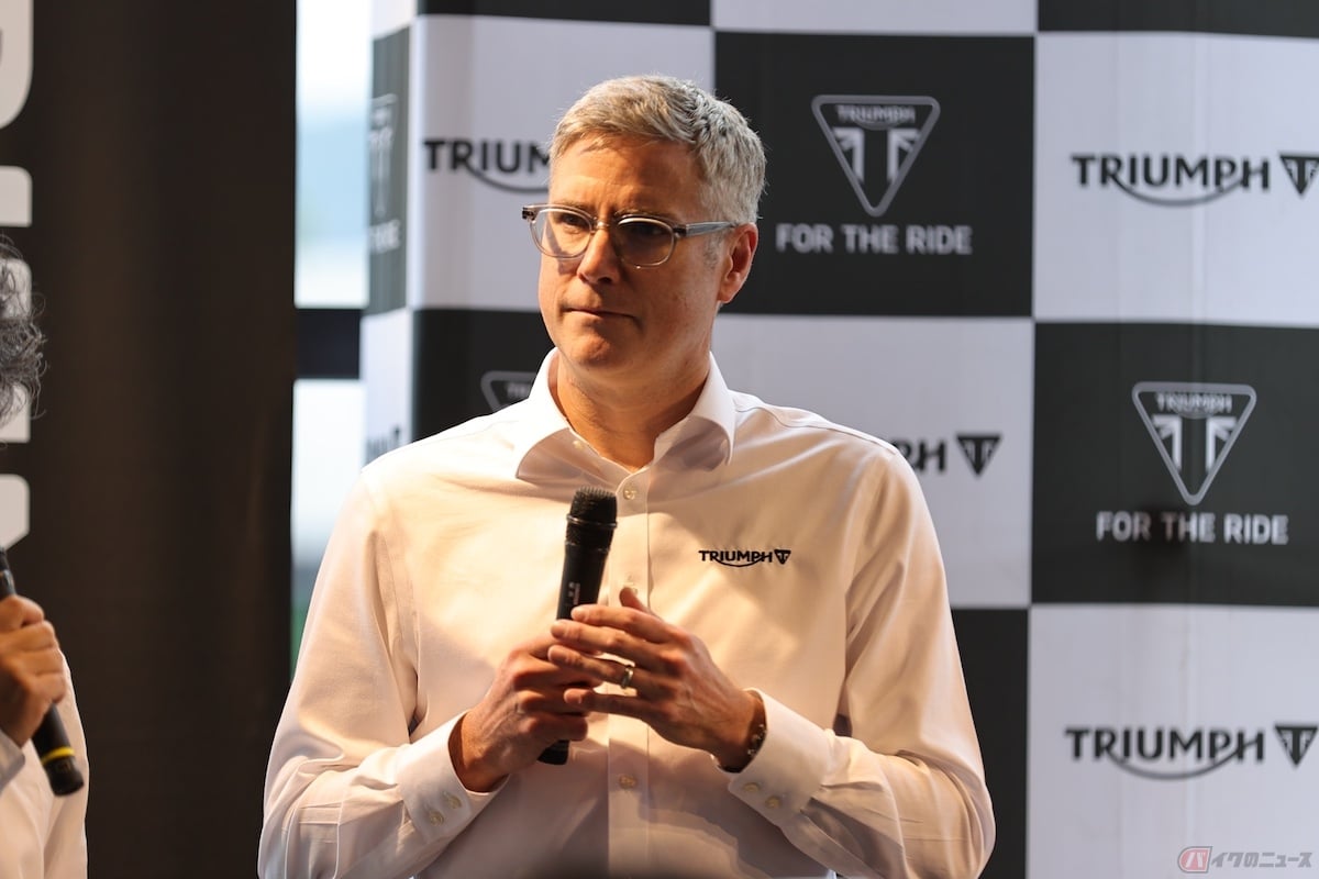 ブロアーCEOからは、トライアンフ復活へのストーリーが語られた