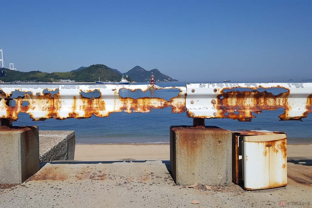 潮風や海水を浴びやすい海に近い地域では、塩害が問題となっている。