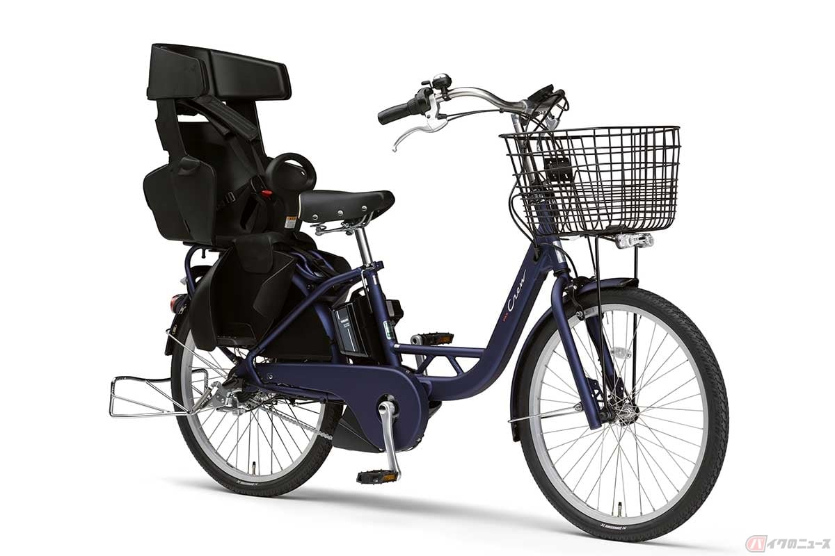 ヤマハの子供乗せ電動アシスト自転車「PAS Crew(パス・クルー)」後乗せ用チャイルドシート標準装備