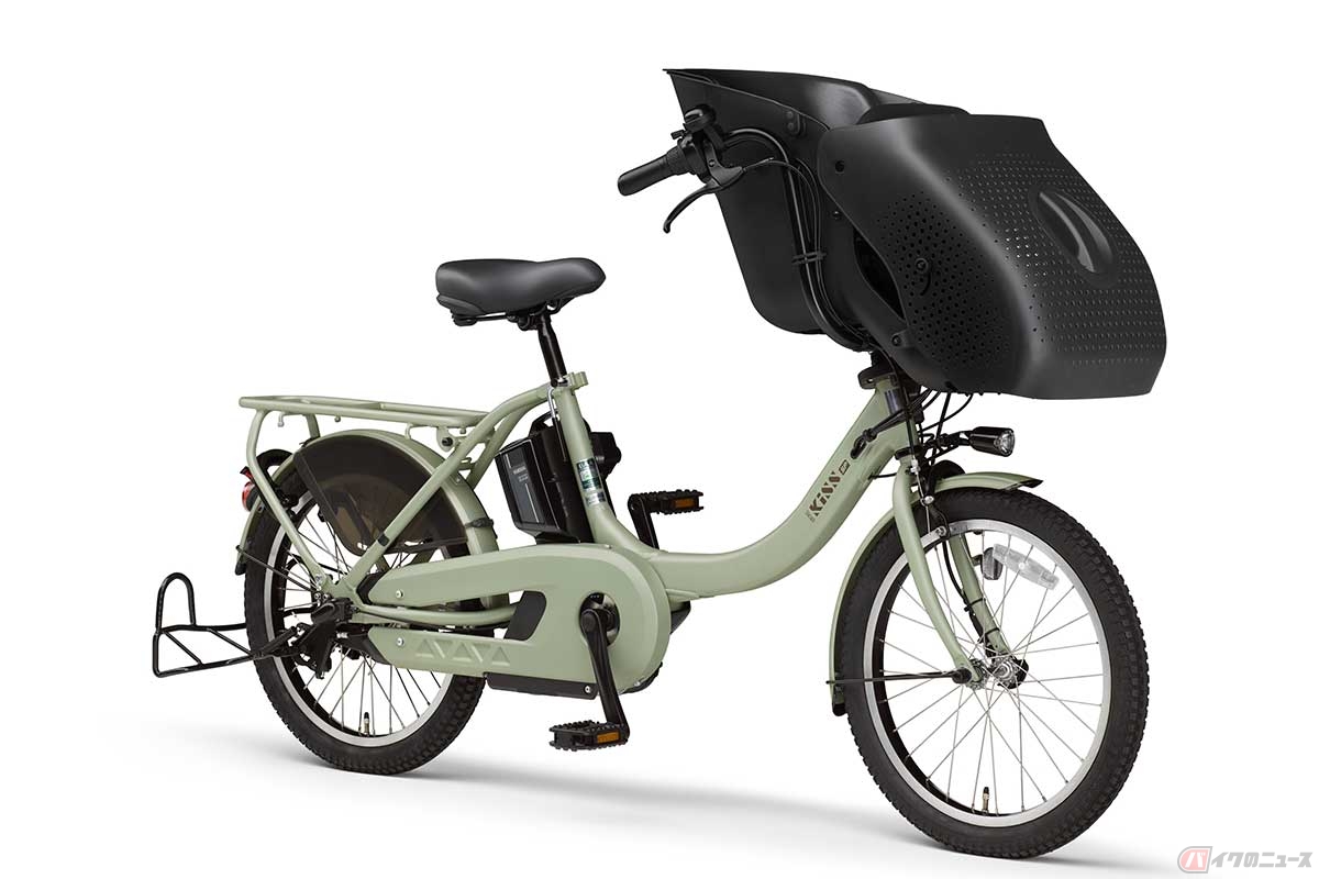 ヤマハの子供乗せ電動アシスト自転車「PAS Kiss mini un SP（パス・キッス・ミニ・アン・スーパー）」前乗せ用チャイルドシート標準装備