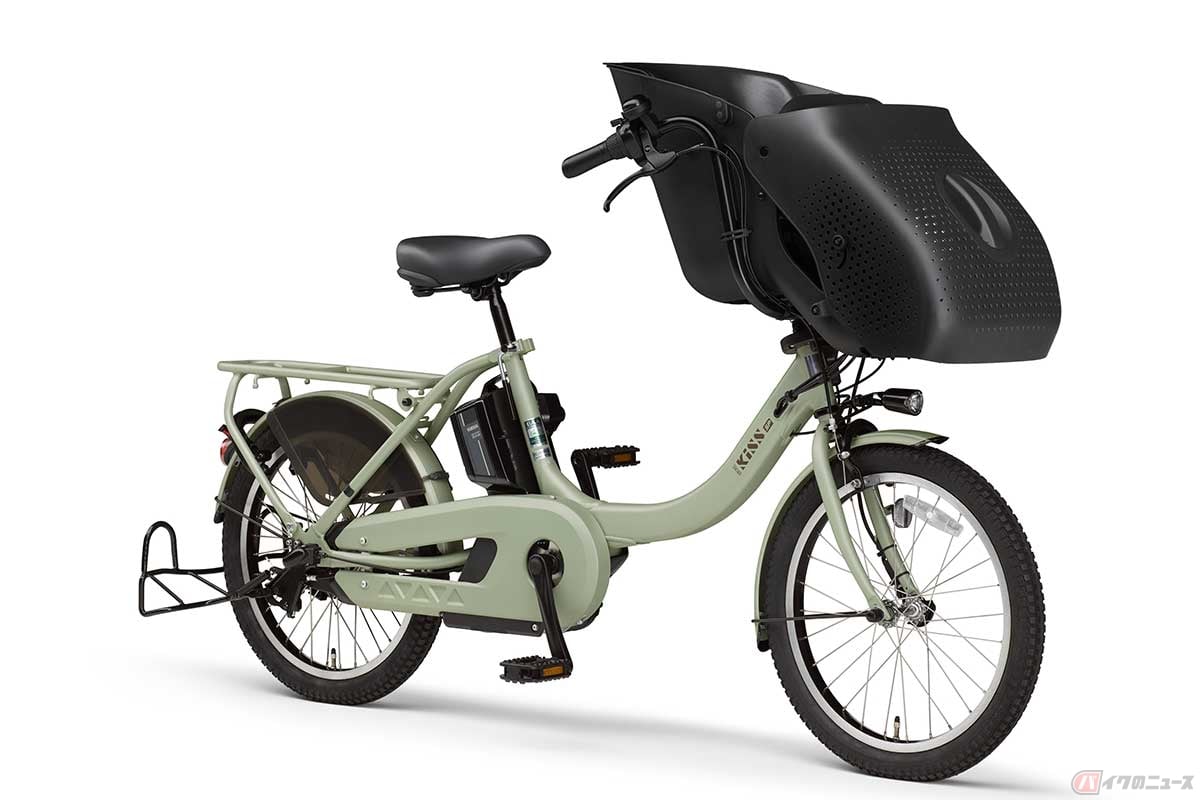 ヤマハの子供乗せ電動アシスト自転車「PAS Kiss mini un SP(パス・キッス・ミニ・アン・スーパー)」前乗せ用チャイルドシート標準装備