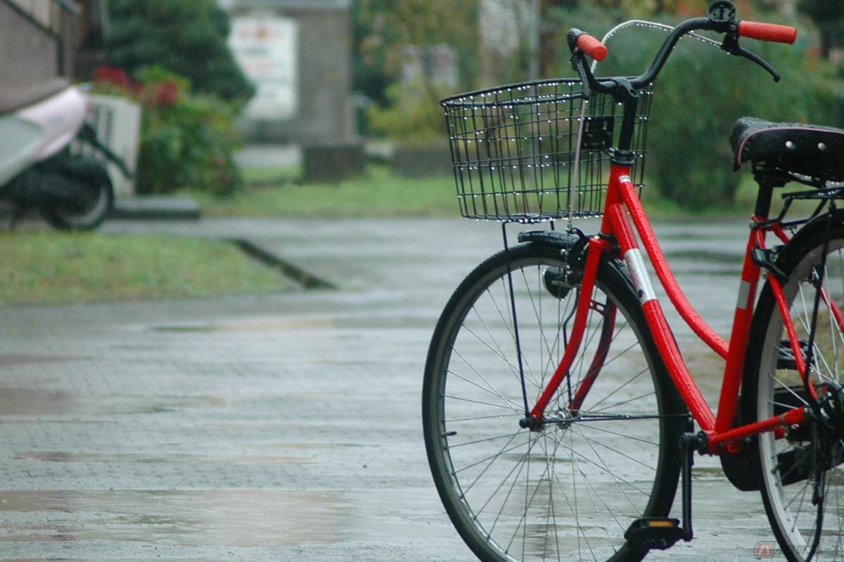 雨に濡れたくらいで自転車が壊れることは、まずないが……