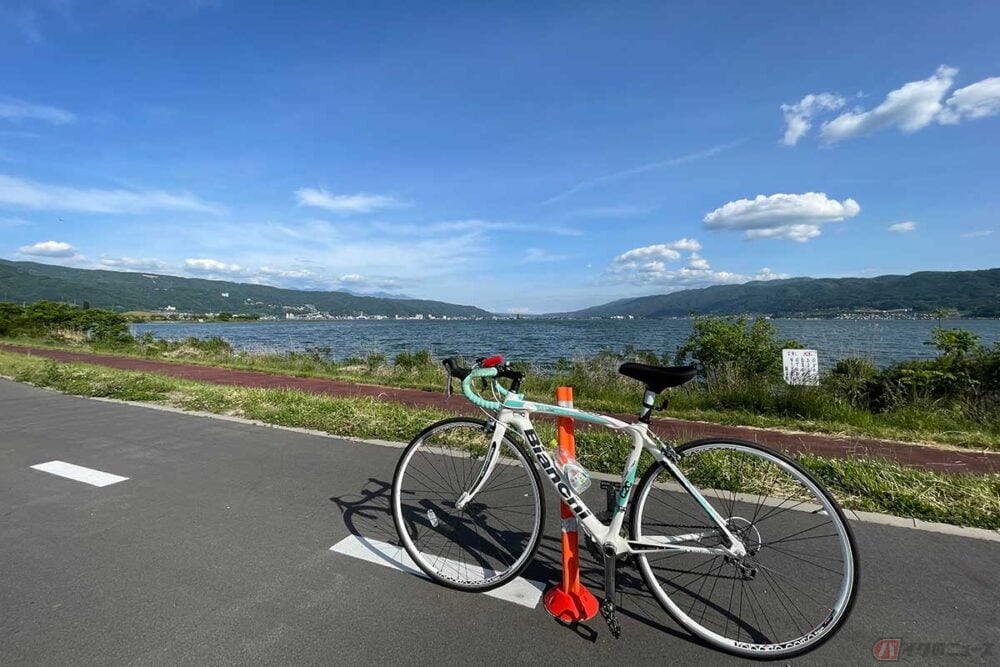 諏訪湖を1周するサイクリング、「スワイチ」を楽しむ