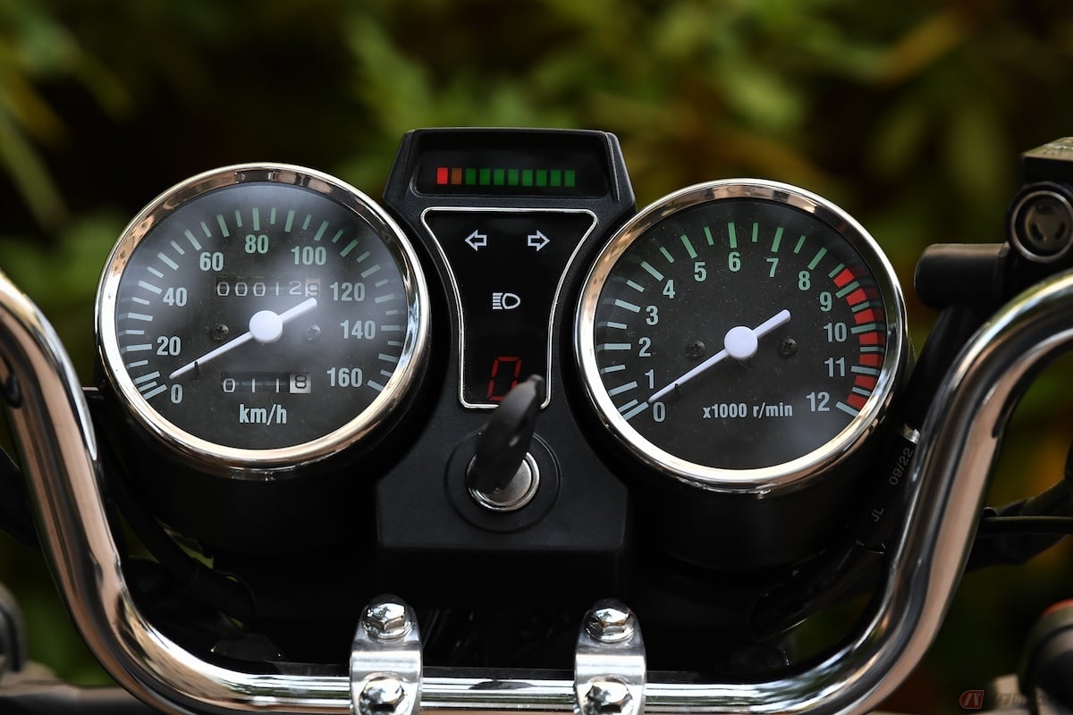 メーターも昭和のスタンダードバイクのようにシンプルでレトロなものを採用