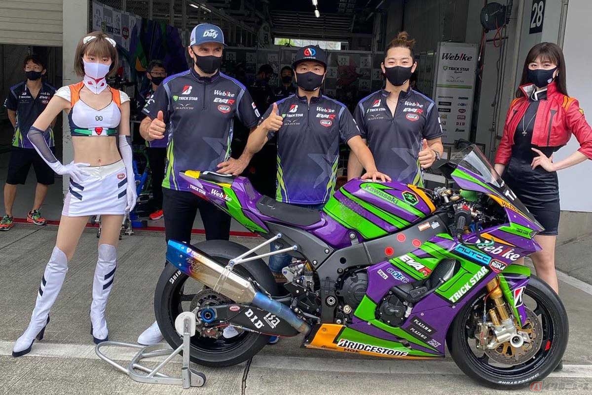 大久保光選手が所属する「EVA 01 WEBIKE TRCKSTR KAWASAKI」