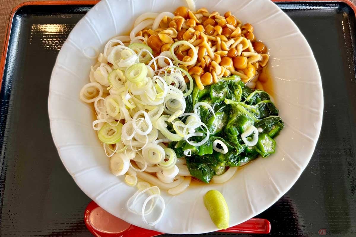 中央道「石川PA」(下り)の「冷やしねばねばうどん」(740円)