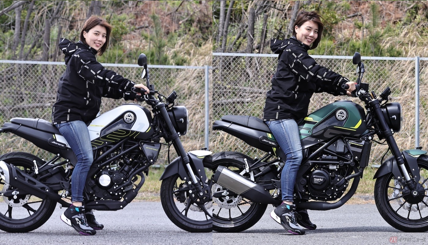 左:「レオンチーノ125」はシート高795mm、右:「レオンチーノ250」はシート高800mm