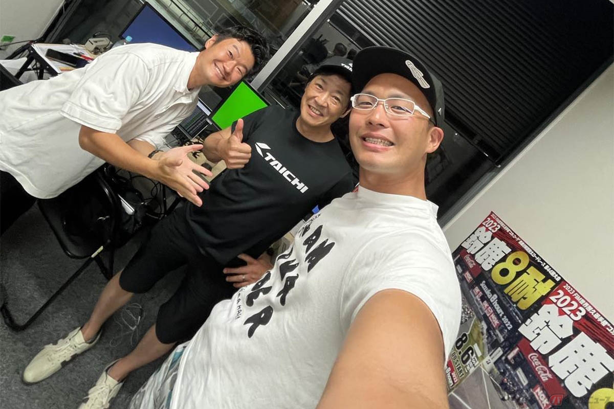 BS12メンバーと。僕らはレースのシメを担当しました