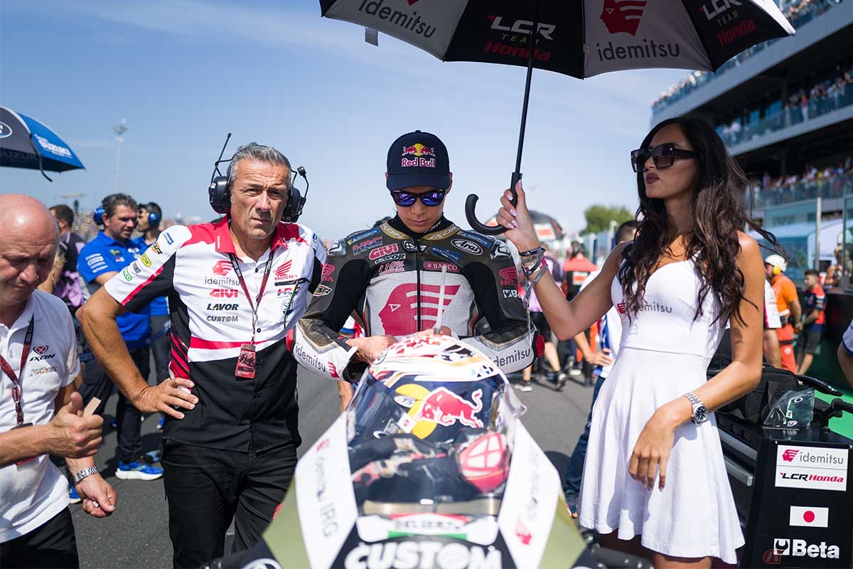 ホンダのMotoGPマシン「RC213V」を駆り、2022年シーズンのMotoGPクラスにフル参戦する唯一の日本人ライダー、中上貴晶選手（#30／LCR Honda IDEMITSU）