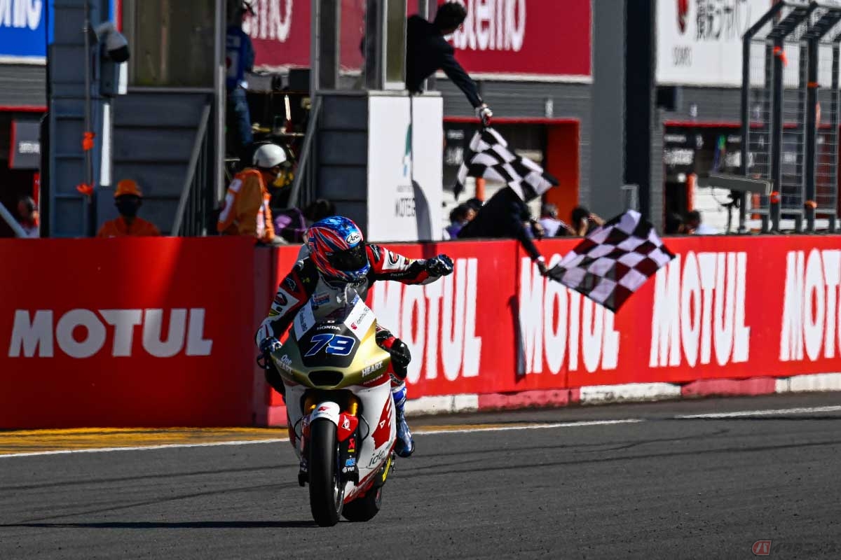 日本GPで優勝を飾った、2022年シーズンのMoto2クラスにフル参戦する唯一の日本人ライダー、小椋藍選手(#79/イデミツ・ホンダ・チームアジア)