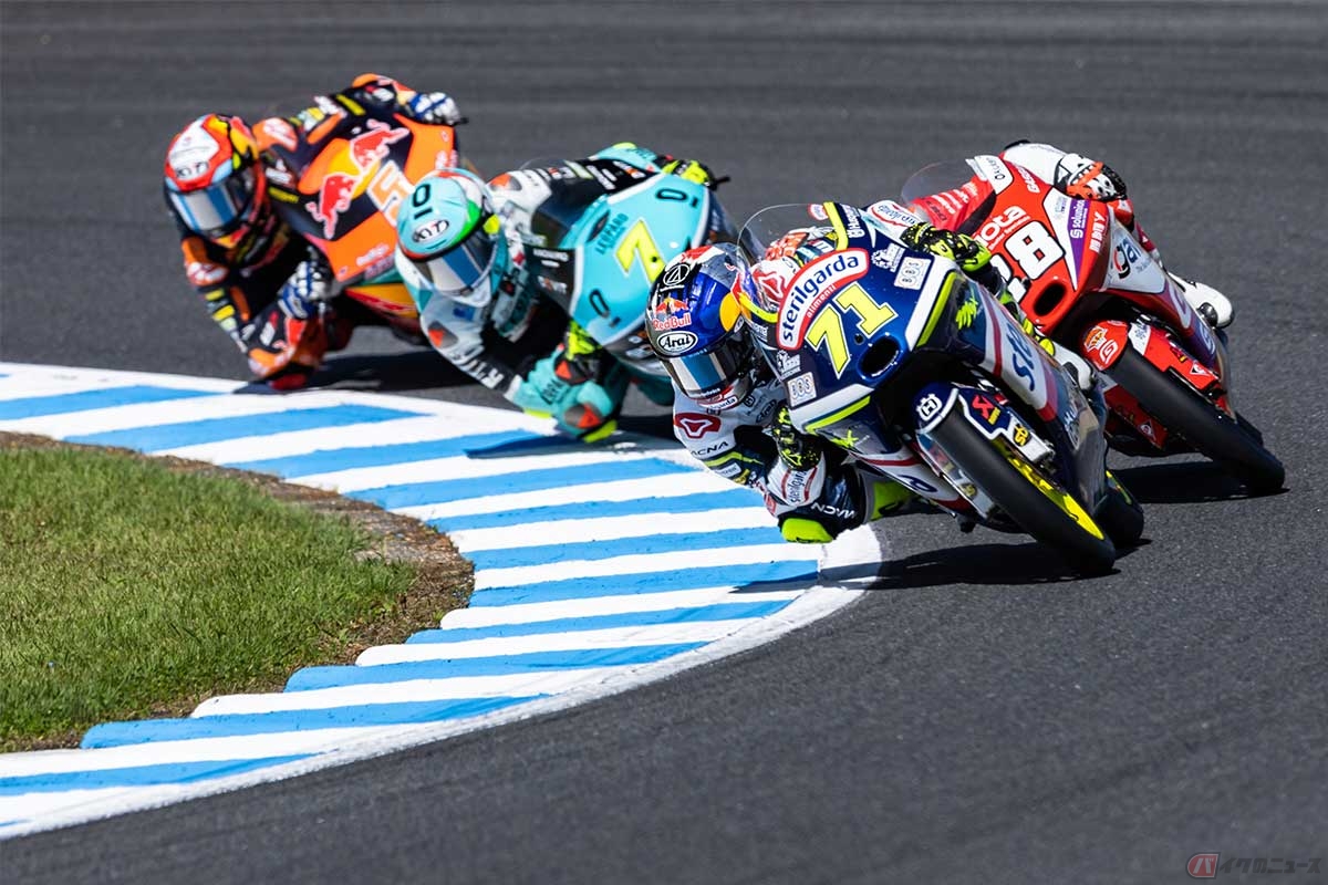 佐々木選手(#71/ハスクバーナ)はレース序盤から終盤までトップを走行。惜しくも3位となったが、母国グランプリでの表彰台獲得は堂々たる結果