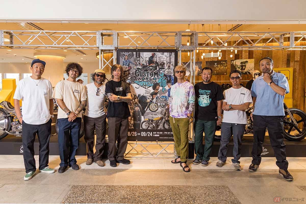 まさに世界に名を知られるトップビルダーの作品が一堂に会した“CUSTOM WORLD JAPAN in HIROSHIMA”の初日と２日目は出展ビルダーたちも会場に登場