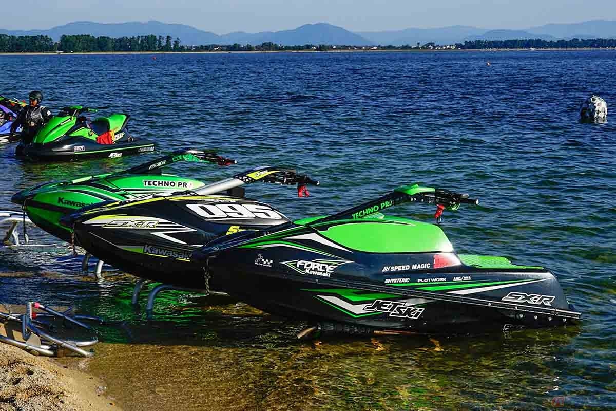 琵琶湖で開催される「JSP L&B presents KAZE JETSKI Enjoy 」。カワサキ製JETSKI 4stモデルのみで競われます