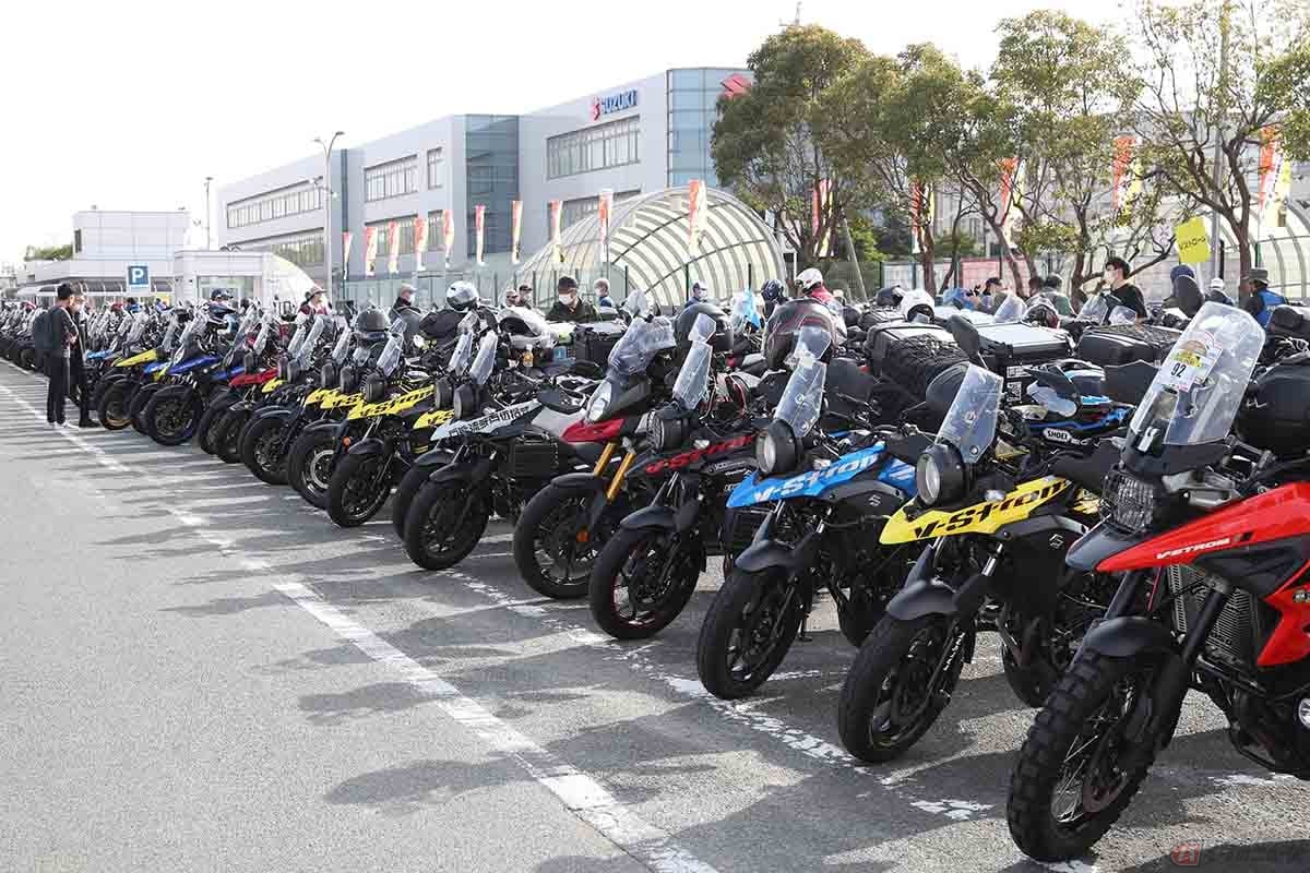 スズキ主催の「Vストロームミーティング2022」の様子