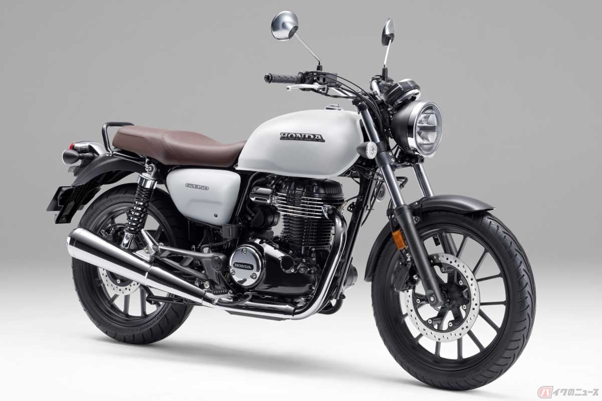 ホンダ「GB350」の懸架方式は、前=テレスコピック式、後=スイングアーム式