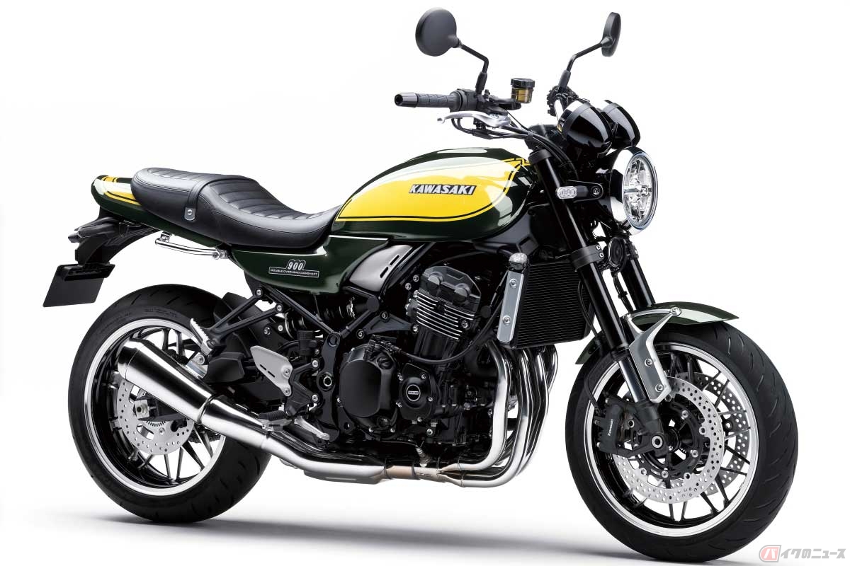 カワサキ「Z900RS」の懸架方式は、前＝テレスコピック（倒立・インナーチューブ径41mm）、後＝スイングアーム（ホリゾンタルバック）