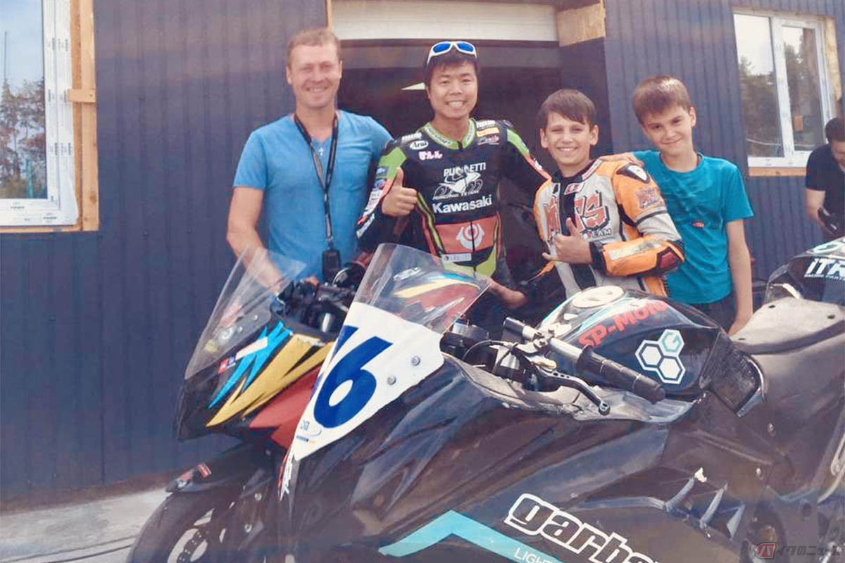 大久保光選手がお世話になっているウクライナのレーシングチーム「SP moto」のメンバー
