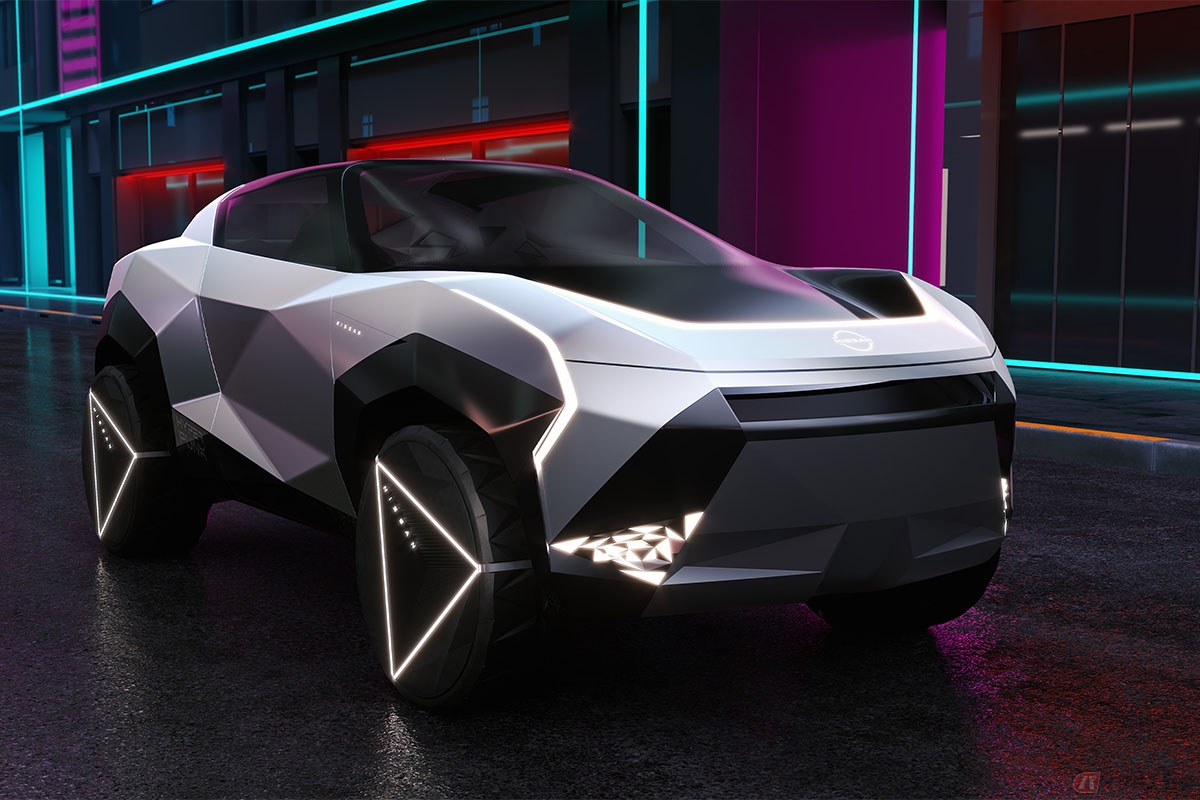 日産が公開したJAPAN MOBILITY SHOW2023に出展するEVコンセプトカー第四弾モデル「ニッサン ハイパーパンク」