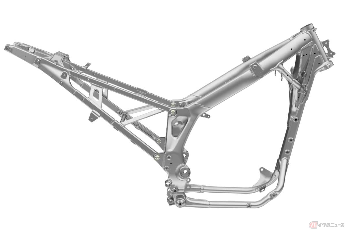 バイクのフレーム。写真はホンダ「CRF1100Lアフリカツイン」のフレーム