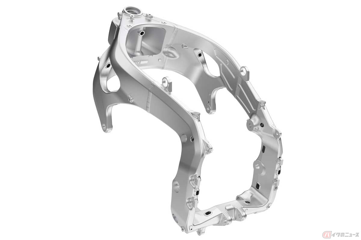 エンジンをフレームの一部として使う「ダイヤモンド」フレーム。画像はホンダ「CBR1000RR-R FIREBLADE」のフレーム