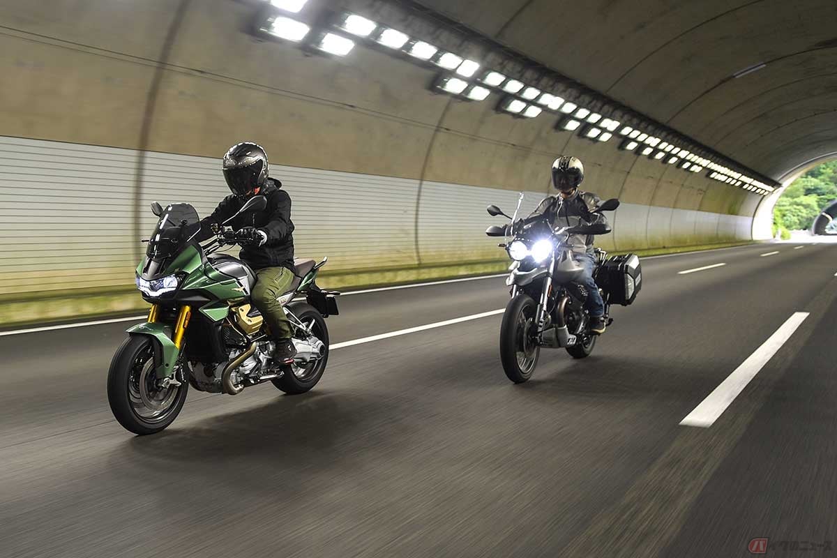 新旧エンジンを搭載する2台のモトグッツィに乗り、じっくり走って検証