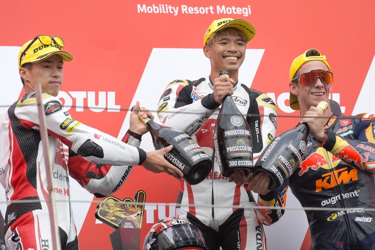 Moto2では、チャントラ選手と小椋選手のワンツーフィニッシュ!