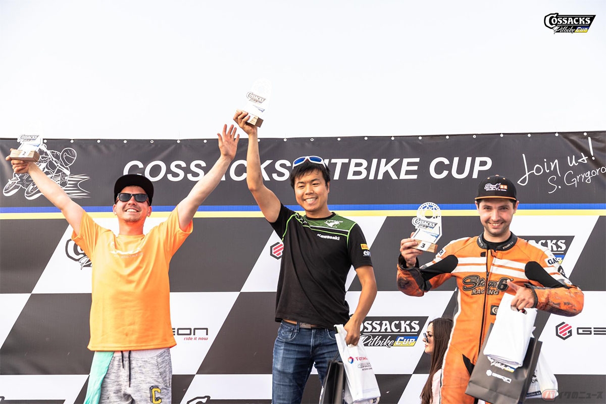 ピットバイク選手権、コサックカップでクラス優勝を果たした大久保光選手