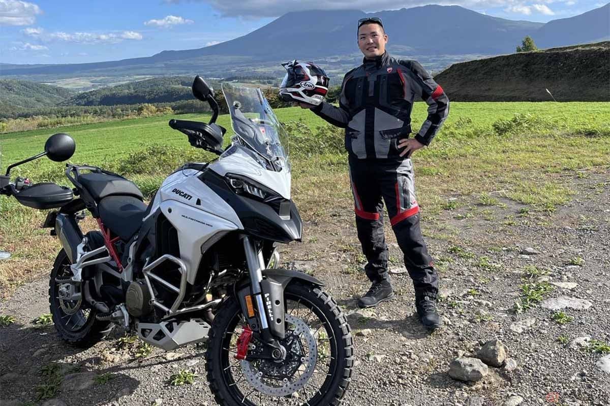 僕はロードライダーなのでアスファルトがめちゃくちゃ楽しく走れるドゥカティ「ムルティストラーダ」で先導。このバイクめっちゃ楽しい