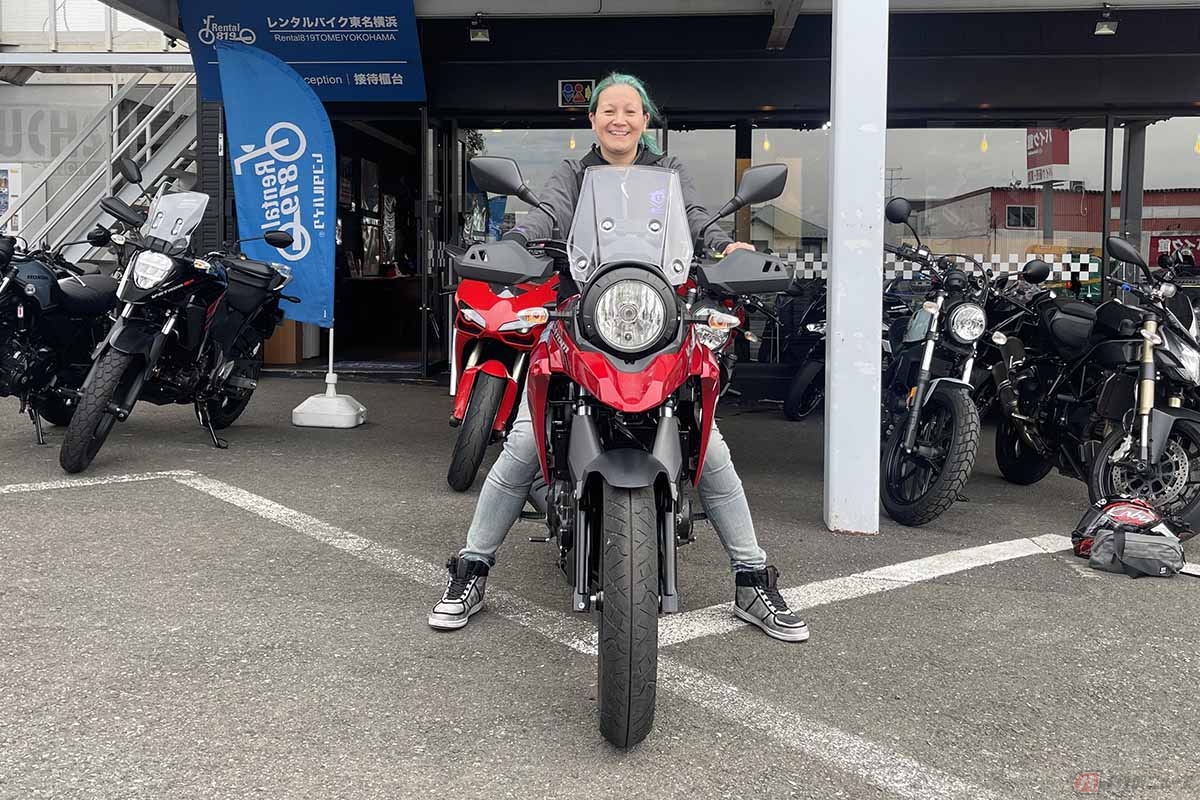 スズキ「Vストローム250」の足つき(身長170㎝)