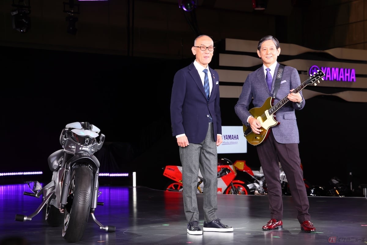 ジャパンモビリティショー2023には、ヤマハ発動機の日髙祥博社長とヤマハの中田卓也社長が登壇した