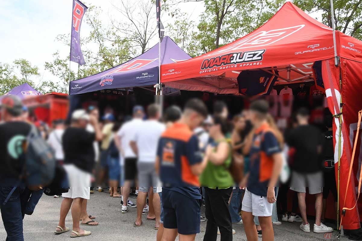 マルク・マルケスやファビオ・クアルタラロなどのテントは、人気ライダーらしく賑わっていた