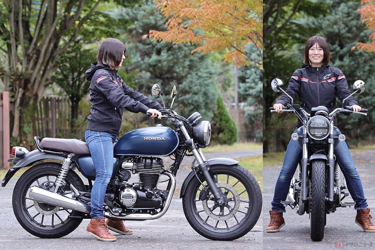 ホンダ「GB350」の足つき(身長165㎝)