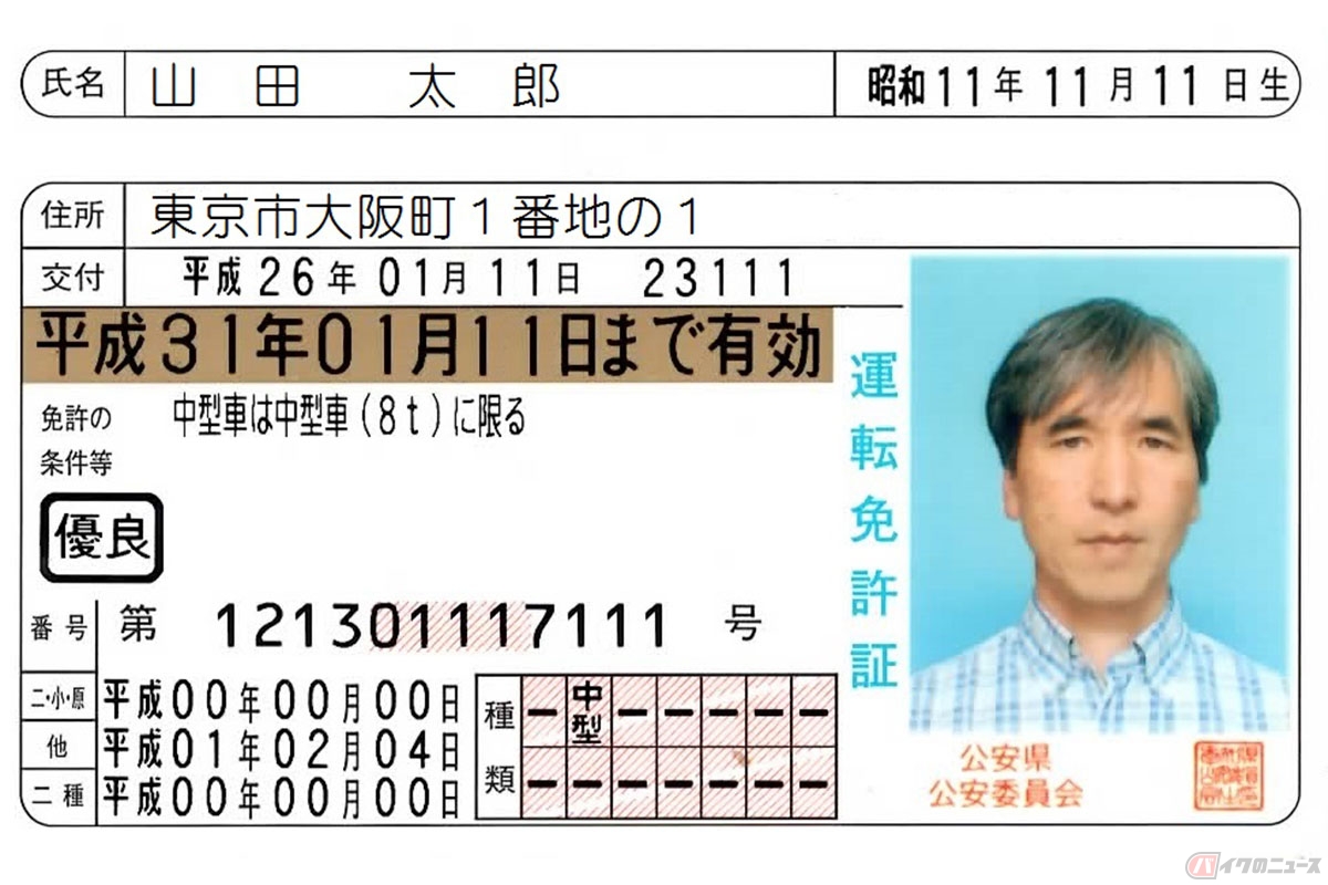 IC免許証には、本籍地が記載されていない