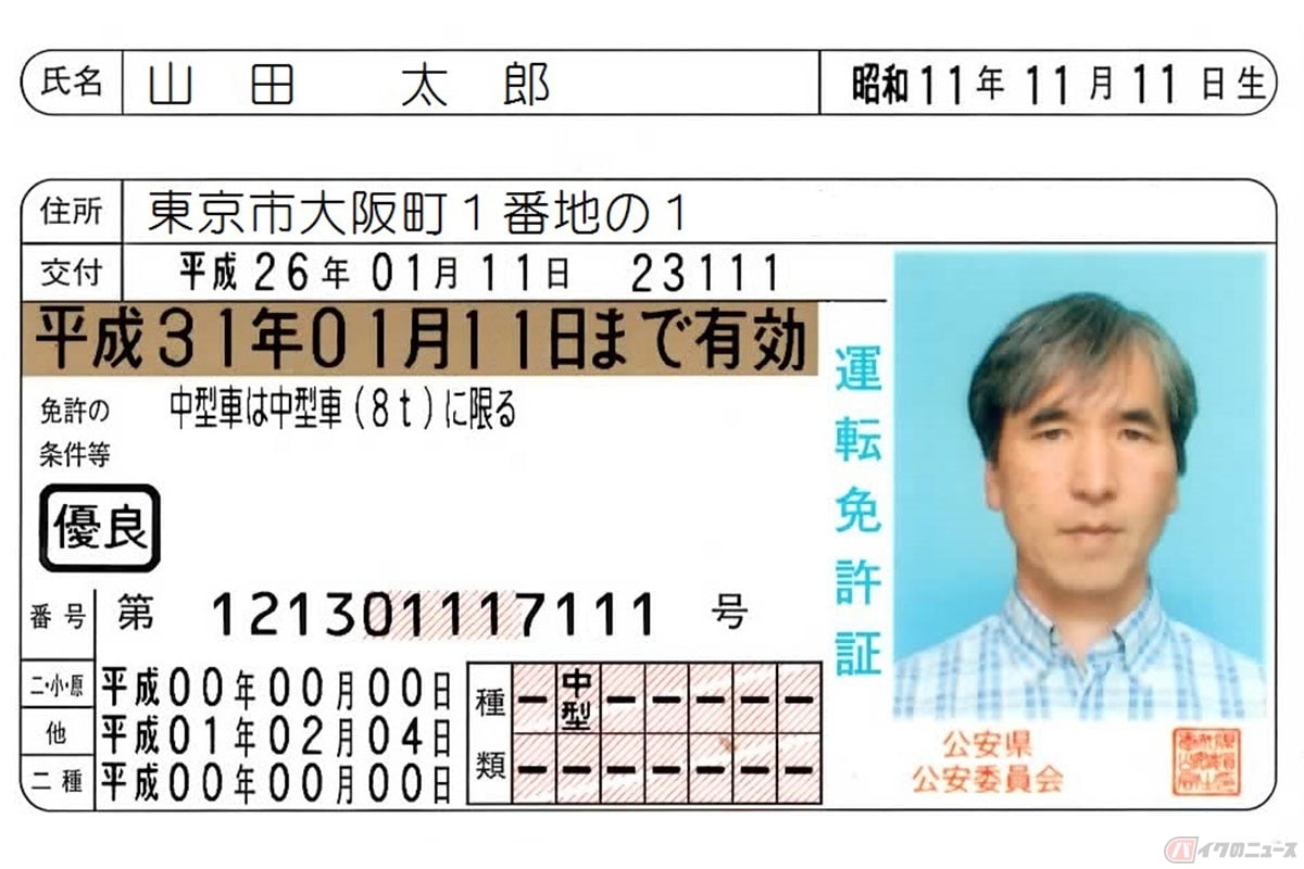 IC免許証には、本籍地が記載されていない