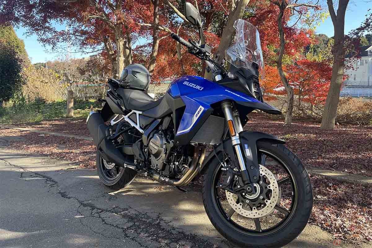 クリステル・チアリさんが試乗したスズキ「Vストローム800」